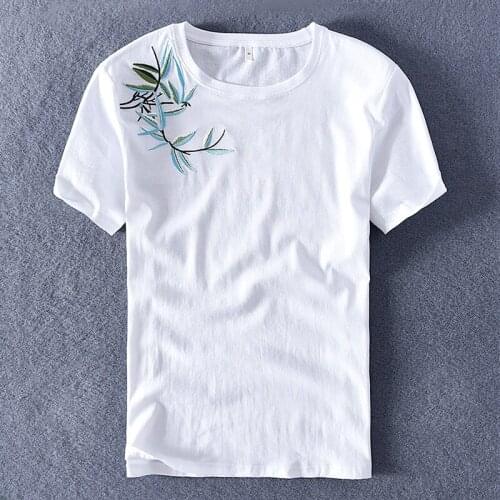 2020 Suehaiwes Italy brand linen t shirt men fashion white t shirts for men short-sleeved t-shirt mens casual tshirt male tops
