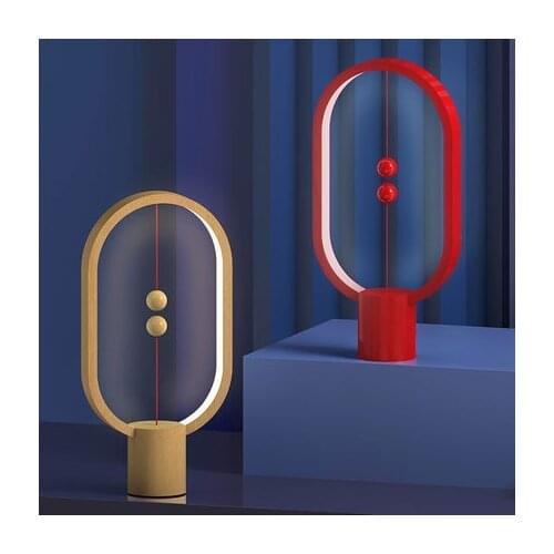Hot Dropship USB Rechargeable Hengpro Balance LED Table Lamp Ellipse Magnetic Mid-air Switch Eye-Care Night Light Touch Control