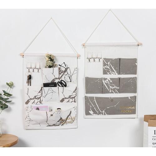 Hot 6-Pocket Marble Grain Wall Door Closet Hanging Storage Bag Sundries Organizer organizadores de closet anging organizer