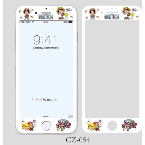 Cartoon One Piece Totoro Anpanman Pattern Protective Tempered Glass for iPhone 6 6S 7 8 plus screen protector