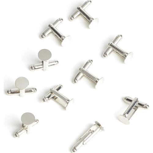 De Bijoux 8mm 100Pcs Fashion Round Metal Cufflink Backs, Cufflink Cuff Link Backs Blanks Plate Findings Fashion Cfflink