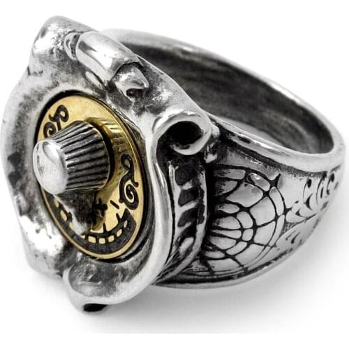 Gothic Vintage Men Ring Silver Ring Punk Pary Gift Male Jewelry Finger Ring for Man Street Fashion