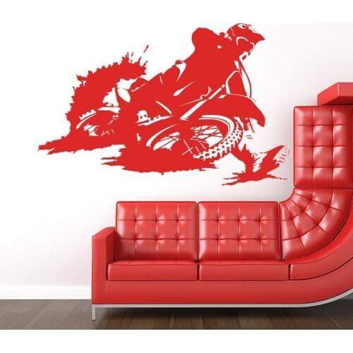 Motorcyclist Wall Sticker Motorcycle Home Decor Motocross Decal Bedroom Living Room Decoration Motocycle Art Mural Removable