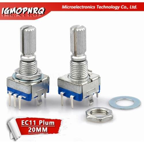 5PCS Plum handle 20mm rotary encoder coding switch / EC11 / digital potentiometer with switch 5 Pin