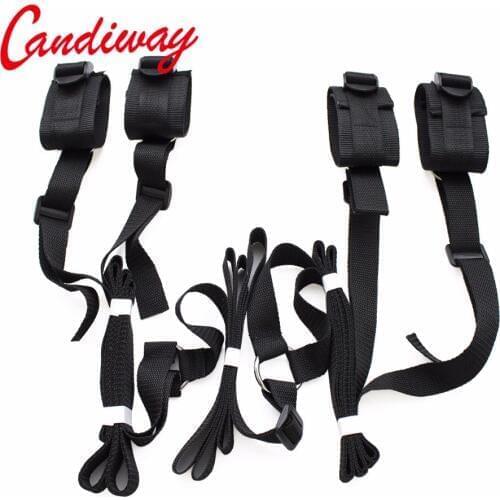 BDSM Sex handcuff Strap Leg Spreader porno bed game slave Sex Furniture sex products for couples fantasy Adult erotic play women