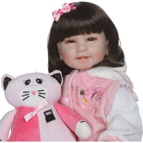 55cm simulation bebe reborn newborn doll 22 inch Soft silicone Realistic girl toddler baby education toys kids gift
