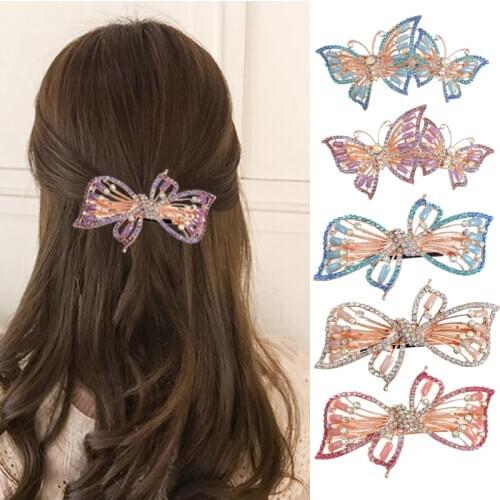 30 Styles Luxury Flower Barrettes Full Crystal Floral Hair Clip Barrette Lovely Hairpin Headwear Accessories Gift For Woman