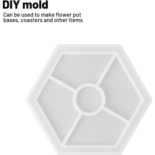 Hexagonal Silicone Mold For Flowerpot For Succulents Round Pen Container Plaster Mold Cement Clay Molds