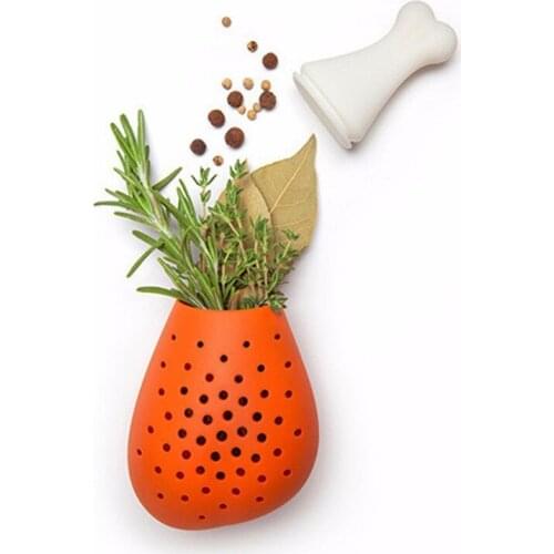 Creative chicken leg shape spice filter stew soup silicone seasoning bag silicone chicken leg seasoning bag kitchen accessories