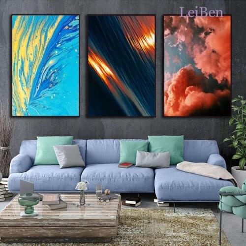 Nordic Fashion Poster Art Canvas Painting Abstract Irregular Color Graffiti Mural Living Room Home Decor Wall Painting Artwork