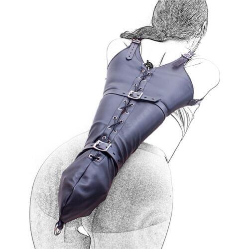 MaryXiong PU Leather Arm Binder Body Harness Restraint Sex Game Toy Fetish Wear Role Play Bdsm Bondage Trusser Kinky Sex Product