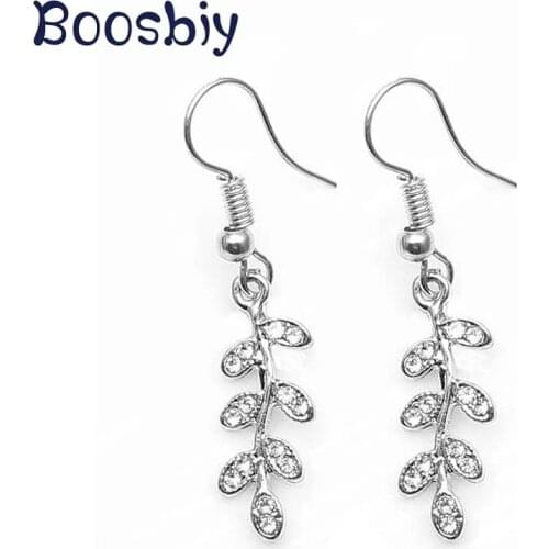 2020 New Arrival Elegant Long Leaf Earrings for Women Girls Silver Plated Brand Stud Earrings Brincos Fashion Jewelry Gift