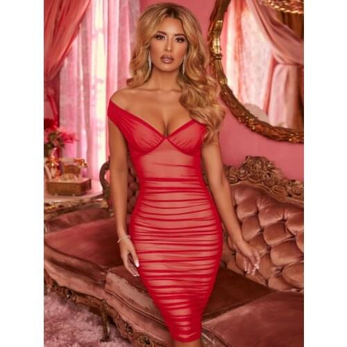 Adyce 2021 New Summer Women V Neck Bodycon Bandage Dress Sexy Tank Lace Red Sleeveless Club Celebrity Evening Runway Party Dress