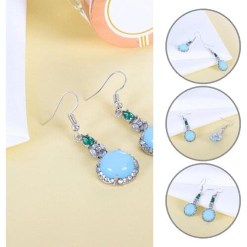 Skin-friendly 1 Pair Retro Piercing Long Hook Earrings Ornament Women Earrings Long Fashion Jewelry