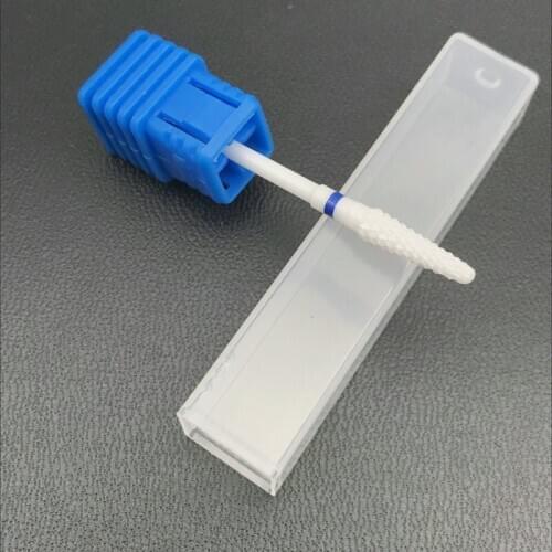 1Pc Conical Shape-Medium-White Ceramic - Ceramic Nail Drill Bit & Zirconia Ceramic Dental Burs