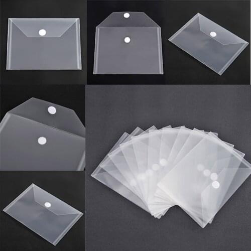 10pcs/set Self Adhesive Fastener Stickers Transparent Plastic Storage Bags For Cutting Dies Stamps Organizer Holders Bag 18x13cm