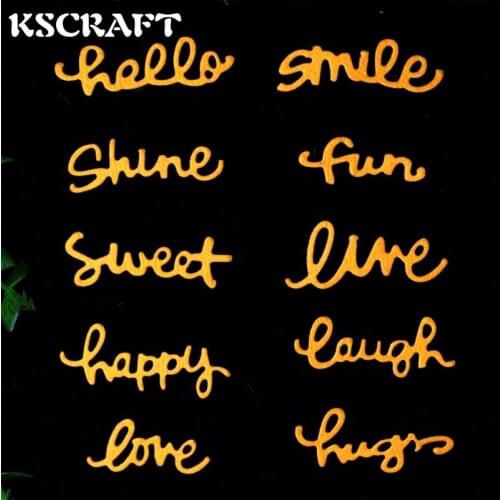 KSCRAFT 10pcs Words Metal Cutting Dies Stencils for DIY Scrapbooking/photo album Decorative Embossing DIY Paper Cards