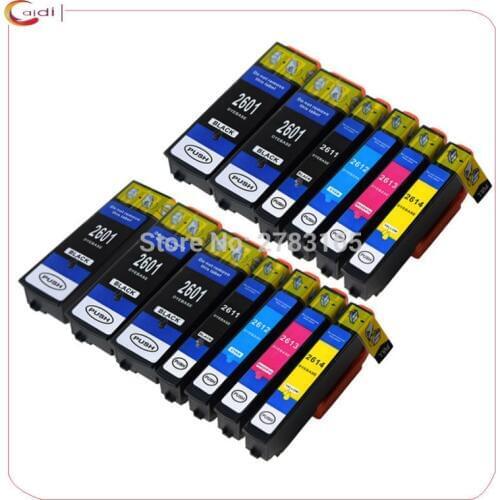 13PCS compatible 26XL T2601 T2621 T2631 printer ink cartridge For Epson XP-600 XP-820 XP-600 XP-605 XP-700 XP-800 XP520 XP620