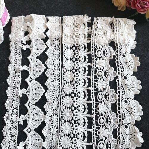 14yards 3-7cm Cotton embroidery Lace trim Garment material Patchwork DIY Needlework sewing accessories Clothes decoration 138