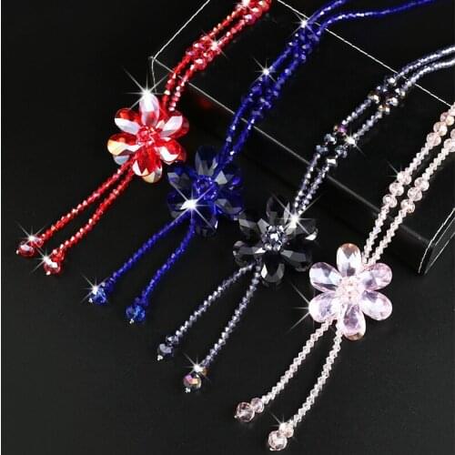 2020 new simple crystal necklace elegant fashion hexagonal long versatile womens jewelry manufacturers wholesale