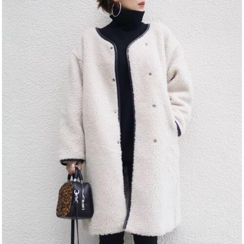 2020 Winter Teddy Coat Women Fleece Teddy Bear Jacket Thick Warm Fleece Jacket Korean Solid White Plus Size Wrap Coat Minimalist