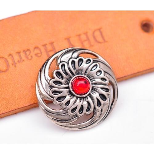 28mm Western Silver Plated Flower Engraved RED Turquoise Concho For Belt Bag Shoes Leathercraft Wallet Decor Screwback