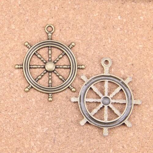 6pcs Charms rudder helm 45x40mm Antique Pendants,Vintage Bronze Jewelry,DIY for bracelet necklace
