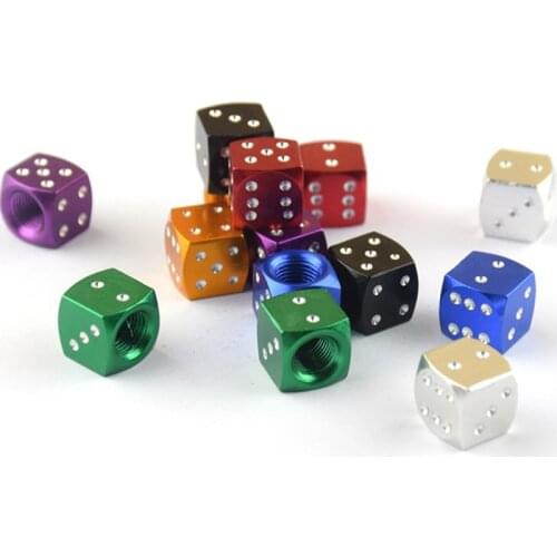 5Pcs/Lot Aluminum Alloy Car-styling AUTO Dice Dust Valve Caps Car Motorcycles Electric Cars Tire Valve Dust Cap