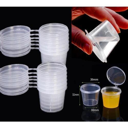 50PCS 25ml Small Plastic Sauce Cups Food Storage Containers Clear Boxes+Lids Clear Plastic Cups Takeaway Sauce box