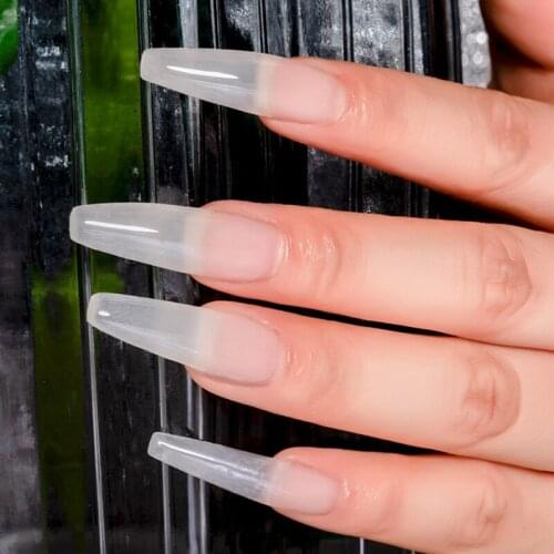 500Pcs Clear Natural French Coffin False Nail Acrylic Nails Art Tips UV Gel Ultra Flexible ABS Fake Nail Manicure DIY Tools