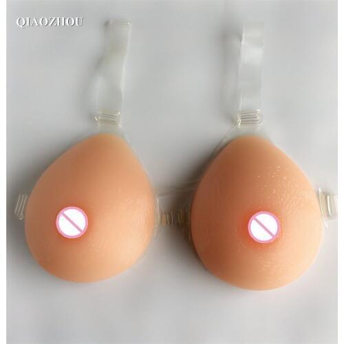 600g/pair hot sale teardrop shape silicone fake breast forms for crossdresser strap on false boobs shemale drag queen user