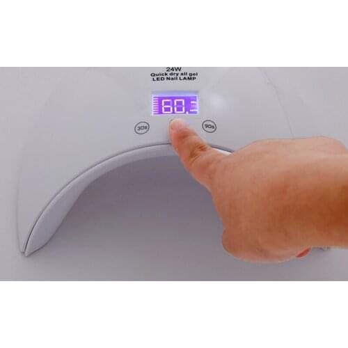 24W Auto Touch Sensor UV LED Nail Lamp Fast Dryer UV Lamp Nail Dryer for All Gels 365nm+405nm Curing Nail Gel Polish Art Tools
