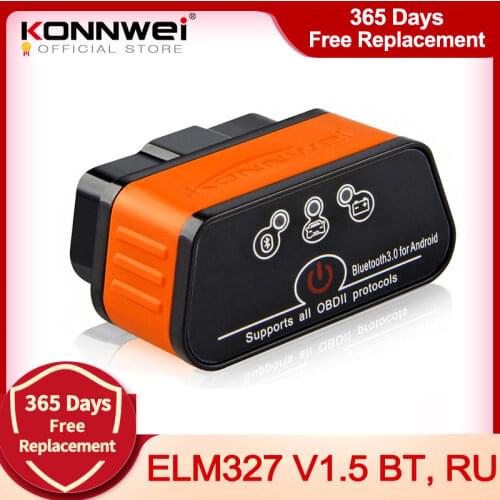 ELM327 OBD2 Scanner Car Scanner Icar2 KONNWEI Bluetooth ELM 327 V 1.5 Car Diagnostic Tool OBD 2 Scanner V1.5 Pic18f25k80 Chip