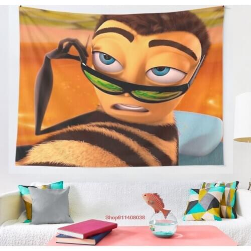 Barry Benson Bee Movie Meme tapestry Art Wall Hanging Living Room Decor Craftsmandala Decorative Thin Blanket Yoga