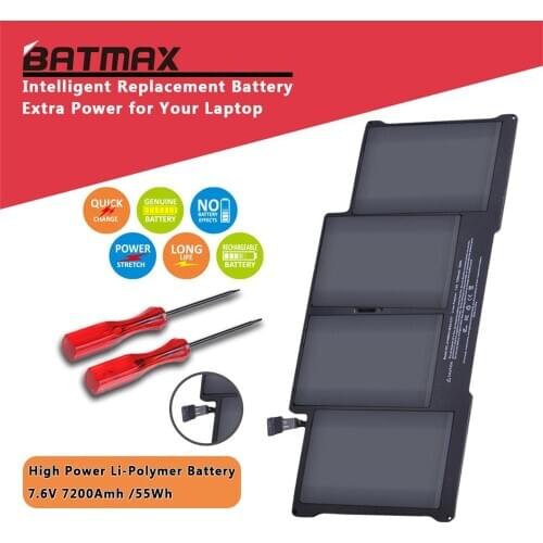 Batmax 1pc Laptop Battery A1405 for Apple Macbook Air 13" inch A1405 A1377 A1369 Late 2010 Mid 2011 2013 Early 2014 2015