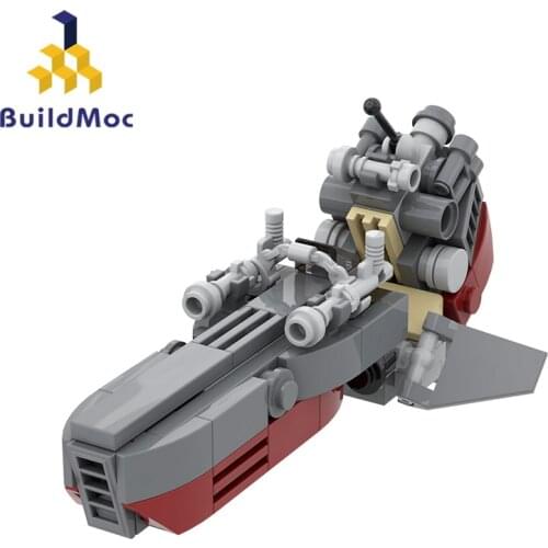 Buildmoc Wars Cloned Speeder Bike Motorcycle Building Blocks Assembly Airship Model Bricks Kids DIY Toys for Childrens Gift