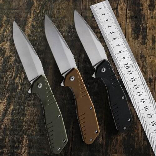 CF-1815 Pocket Knife 8CR13 stone wash steel Blade G10 Handle Folding knife Camping Survival Outdoor EDC tool fruit Knives