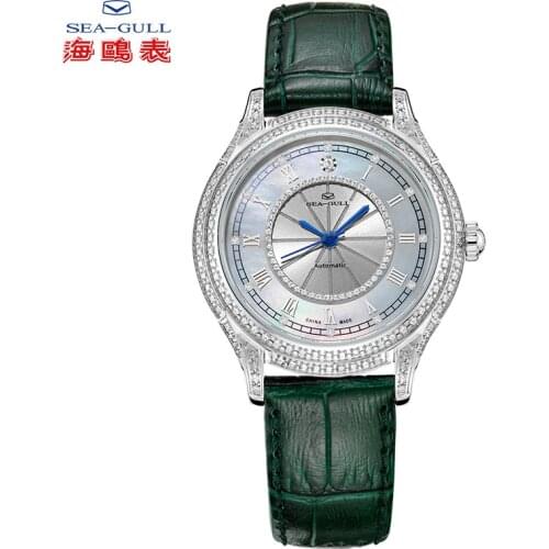 Seagull ladies watch casual simple wild automatic mechanical watch leather calendar sapphire watch 719.17.1103L