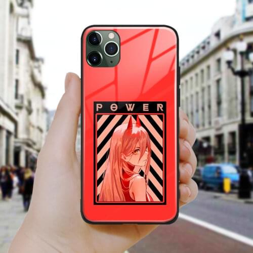 Chainsaw man power manga art Soft Silicone Glass Phone Case Cover Shell For iPhone SE 6 6s 7 8 Plus X XR XS 11 12 Mini Pro Max