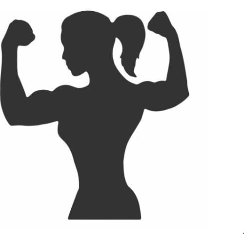 Girl In Gym Doing Exercises To Show Her Muscles To People For Car Window Door Mural Funny Top Quality Rainproof FA081