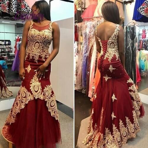 Long Lace Mermaid Evening Dresses Party Plus Size Women Ladies Sexy African Prom Formal Evening Gowns Dresses