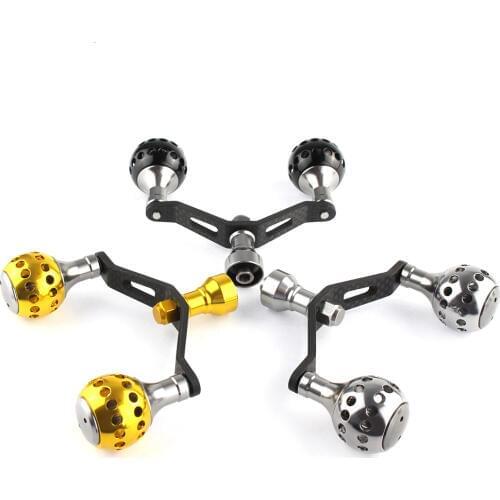 EKfan 1pc Fishing Reel Carbon Fiber Double Handles Aluminum Alloy Knob for Dai Fishing Tackle Accessory