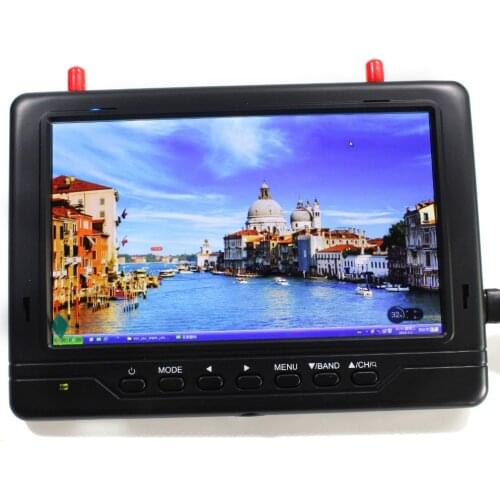 FPV monitor 5.8GHz 32CH 7" LCD 1024x600 HD TFT Monitor Receiver Built-in Battery
