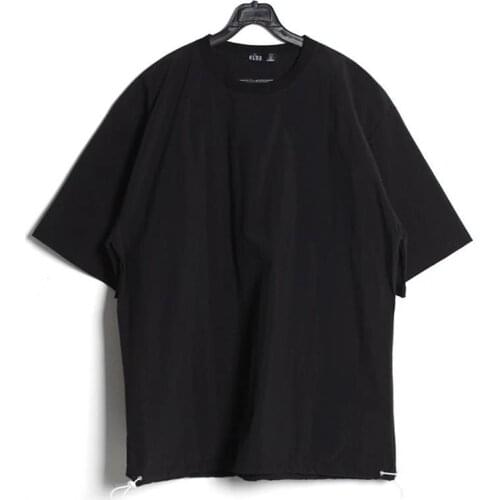 Mens summer new classic dark casual simple versatile solid color loose large size short sleeve T-shirt