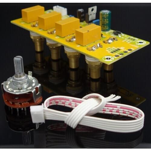 KYYSLB AC7-12V 4 Channels Manual Signal Selection Power Amplifier Audio Input Selection Board Signal Switching Board with RCA
