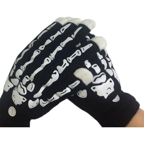Hotsale 1pcs LED Flashing Skeleton Gloves Glow Light Up Finger Lighting Dance Party Decoration Choreography Props Christmas