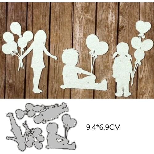2021 Kid with Balloon New Metal Cutting Dies Photo Album and Planner Die Cut Scrapbooking For Crafts Card Making no Stamps