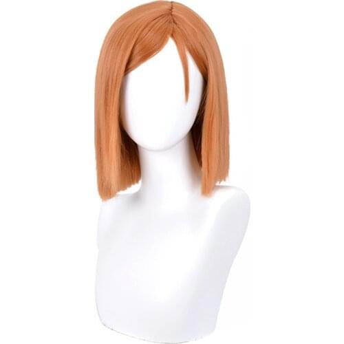 Anime Jujutsu Kaisen Cosplay Nobara Kugisa Wig Jujutsu Kaisen Nobara Kugisaki Party Costume Role Play Wigs + Hairnet