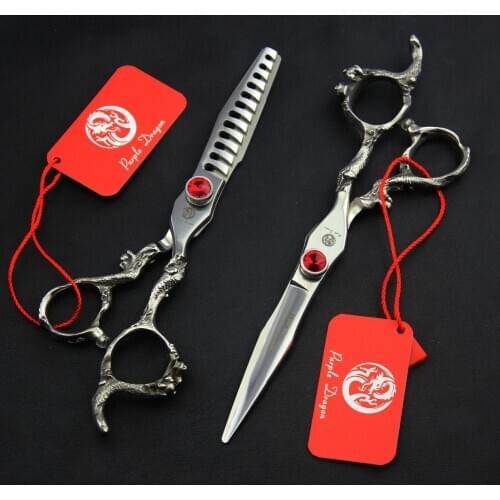 618# 5.5'' Brand Purple Dragon TOP GRADE Hairdressing Scissors 440C Personalized Cutting Scissors Thinning Shears Hair Scissors