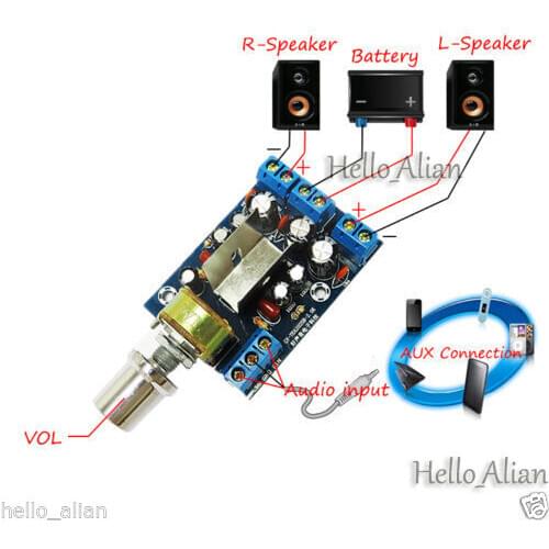 TEA2025B Stereo Audio Power Amplifier Board AC 5V-9V DC 5V-12V 3W*3W Dual Channel VOL